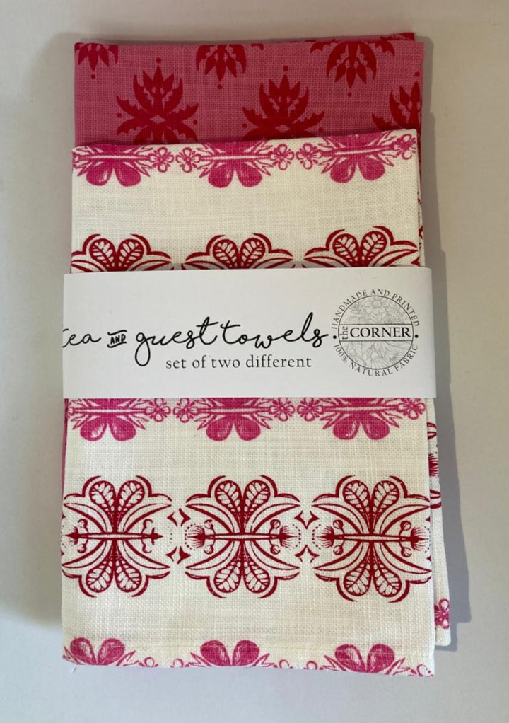 Stripe Flower Tea Towel set