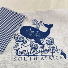Load image into Gallery viewer, Save the Whale, EC, Tea Towel Set. Gingham.
